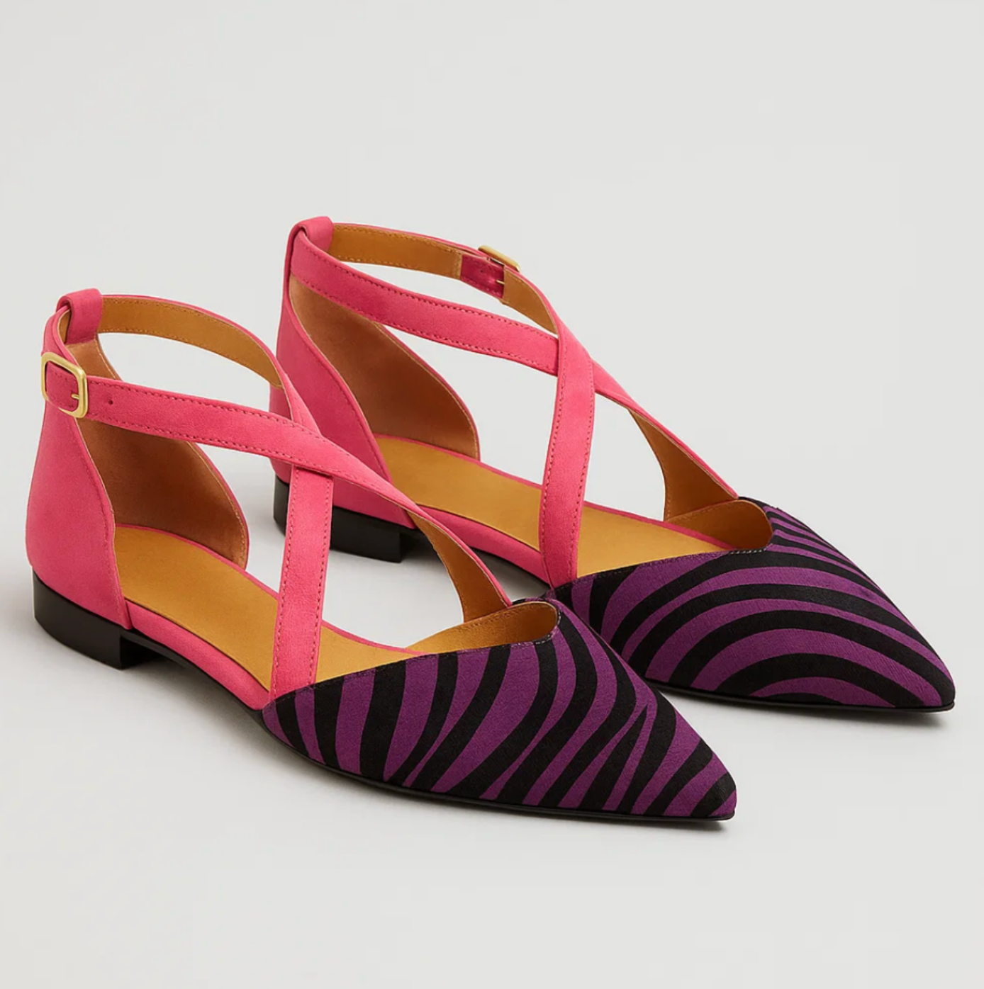 BAILARINAS CON ESTAMPADO DE CEBRA Y COMODIDAD