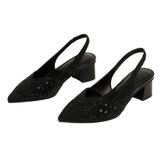 SALONES SLINGBACK CON TACÓN ELEGANTE Y DETALLES BRILLANTES