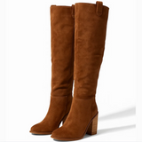 BOTAS DE ANTE SINTÉTICO CON TACÓN BLOQUE