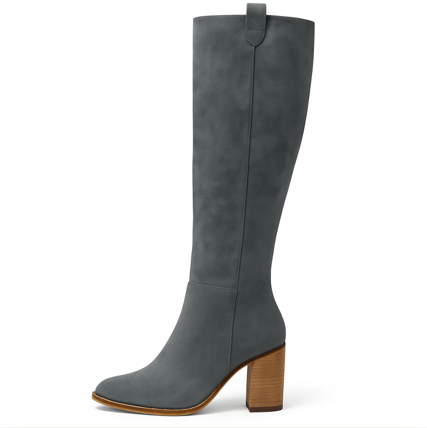 BOTAS DE ANTE SINTÉTICO CON TACÓN BLOQUE