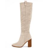 BOTAS DE ANTE SINTÉTICO CON TACÓN BLOQUE