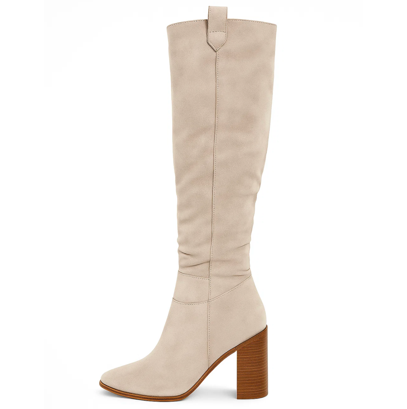 BOTAS DE ANTE SINTÉTICO CON TACÓN BLOQUE