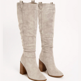 BOTAS DE ANTE SINTÉTICO CON TACÓN BLOQUE