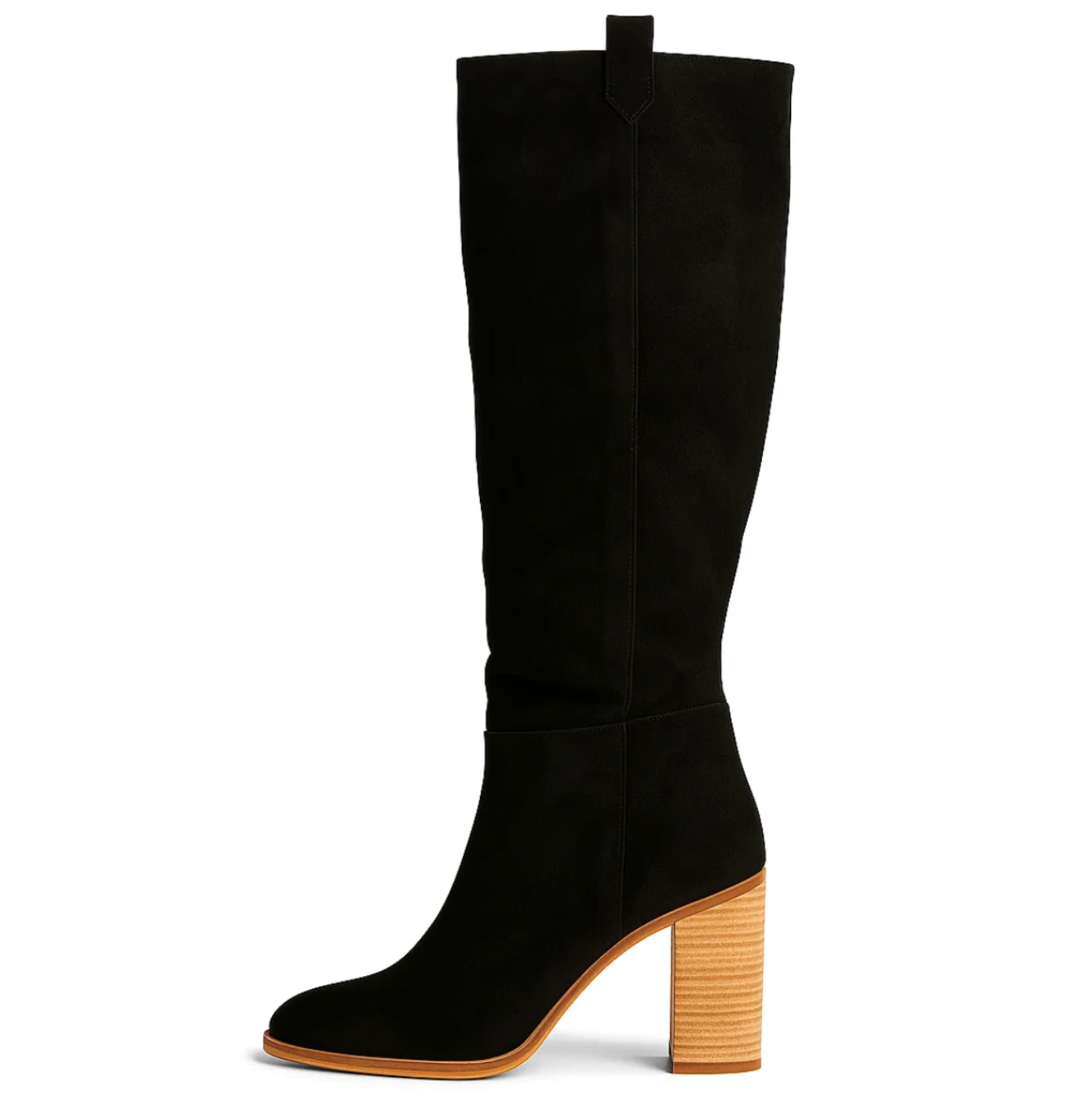 BOTAS DE ANTE SINTÉTICO CON TACÓN BLOQUE