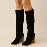 BOTAS DE ANTE SINTÉTICO CON TACÓN BLOQUE