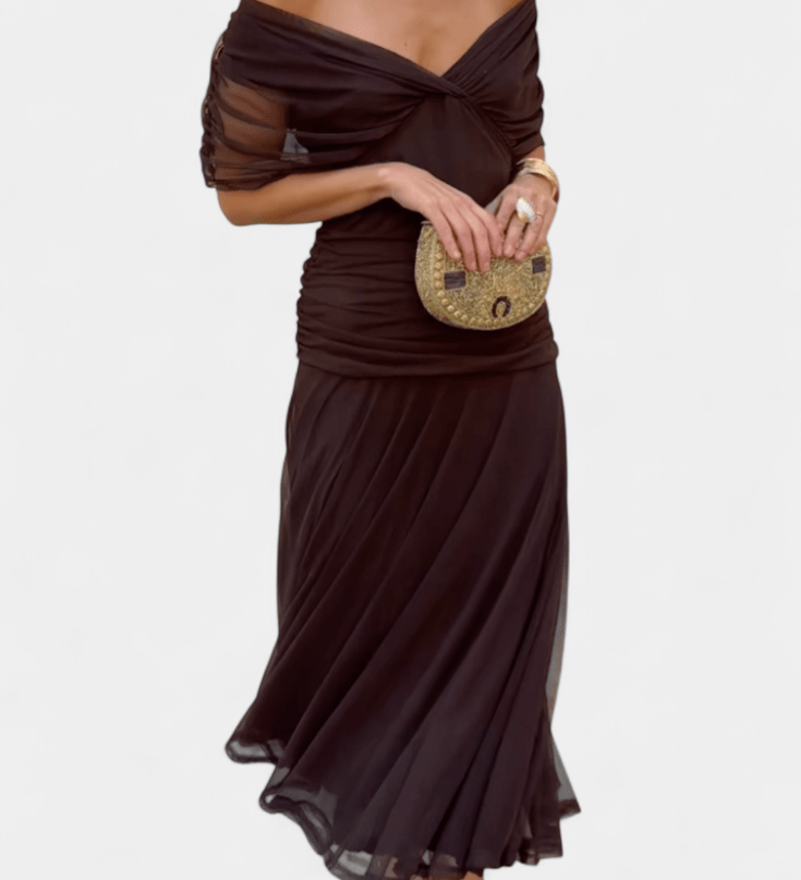 VESTIDO LARGO FLORAL CON ESCOTE EN V - VALERINA MARBELLA