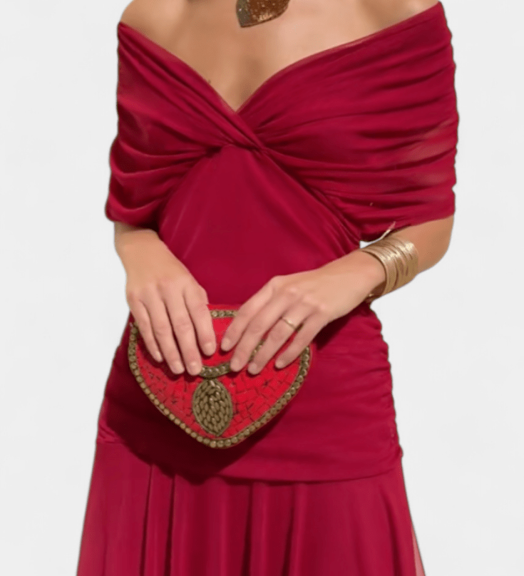 VESTIDO LARGO FLORAL CON ESCOTE EN V - VALERINA MARBELLA