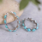 PENDIENTES BOHEMIO VINTAGE TURQUESA EN FORME DE U ARO