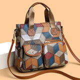 BOLSO DE MANO DE CUERO AUTÉNTICO CON DISEÑO DE MOSAICO - VALERINA MARBELLA