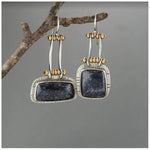 PENDIENTES ARTISANAL TURQUESA PLATA GOTA
