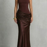 Seraphielle – Satin draped elegance – One shoulder maxi dress