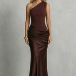 Seraphielle – Satin draped elegance – One shoulder maxi dress