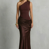 Seraphielle – Satin draped elegance – One shoulder maxi dress