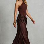 Seraphielle – Satin draped elegance – One shoulder maxi dress