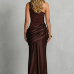 Seraphielle – Satin draped elegance – One shoulder maxi dress