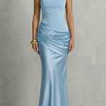 Seraphielle – Satin draped elegance – One shoulder maxi dress