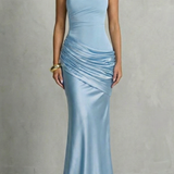 Seraphielle – Satin draped elegance – One shoulder maxi dress