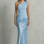 Seraphielle – Satin draped elegance – One shoulder maxi dress