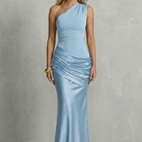 Seraphielle – Satin draped elegance – One shoulder maxi dress