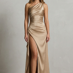 Seraphina – Liquid satin allure – One shoulder maxi dress
