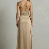 Seraphina – Liquid satin allure – One shoulder maxi dress