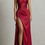 Seraphina – Liquid satin allure – One shoulder maxi dress