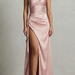 Seraphina – Liquid satin allure – One shoulder maxi dress