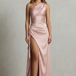 Seraphina – Liquid satin allure – One shoulder maxi dress