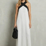 Seravelle – Cross-halter elegance – Maxi dress