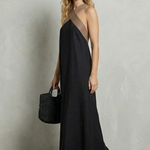 Seravelle – Cross-halter elegance – Maxi dress