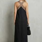 Seravelle – Cross-halter elegance – Maxi dress
