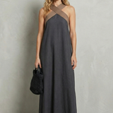 Seravelle – Cross-halter elegance – Maxi dress
