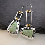 PENDIENTES ARTISANAL TURQUESA PLATA GOTA