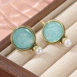PENDIENTES AQUA SCULPTÉ GEMME & PERLA GOTA