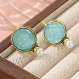 PENDIENTES AQUA SCULPTÉ GEMME & PERLA GOTA
