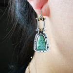 PENDIENTES ARTISANAL TURQUESA PLATA GOTA