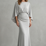 Silvarelle – Draped batwing elegance – Maxi dress