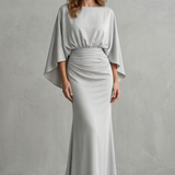 Silvarelle – Draped batwing elegance – Maxi dress