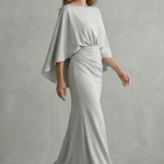 Silvarelle – Draped batwing elegance – Maxi dress