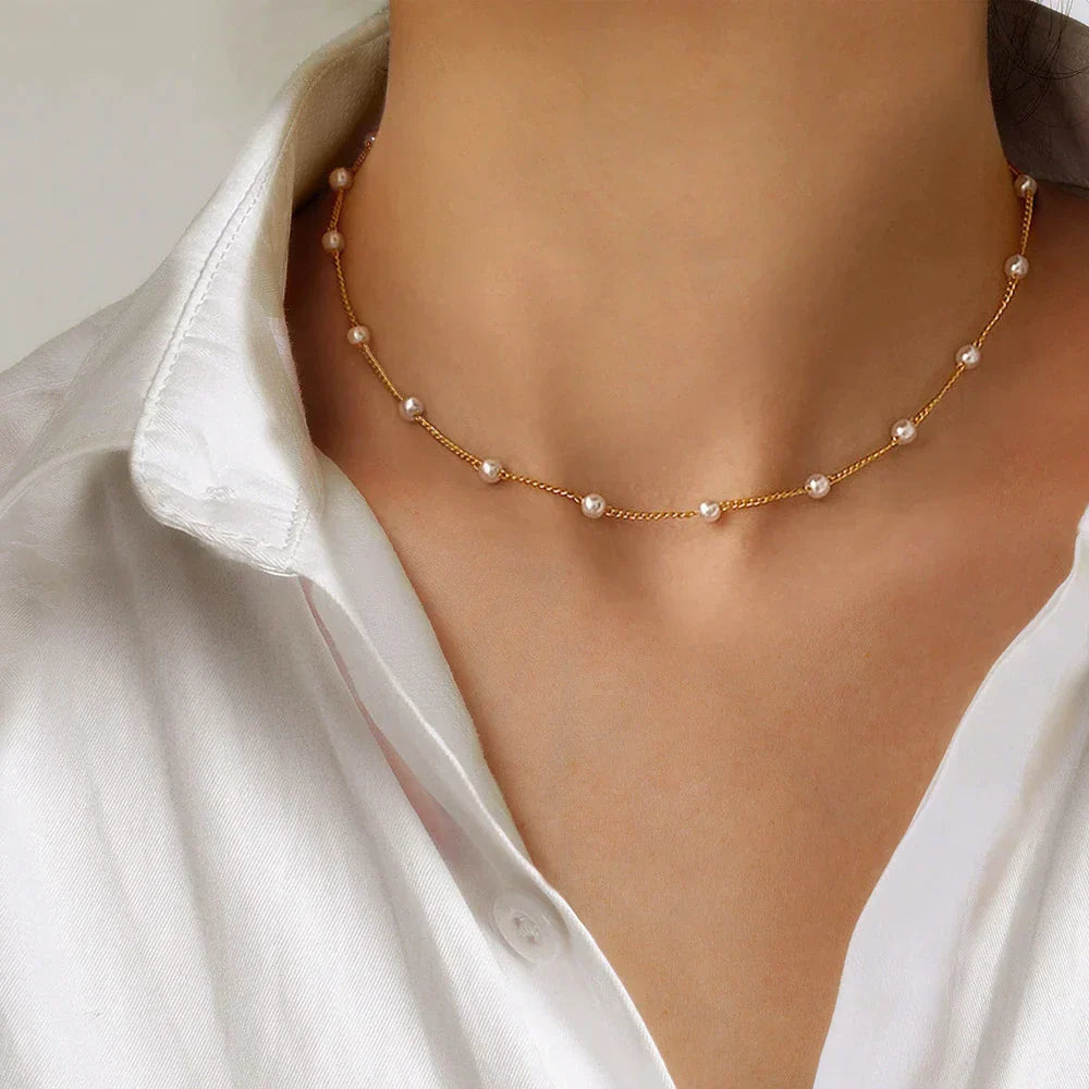 COLLAR DELICADO MINI PERLA CADENA