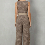 Solanette – Printed tie-waist – Sleeveless jumpsuit