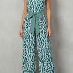 Solanette – Printed tie-waist – Sleeveless jumpsuit