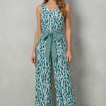 Solanette – Printed tie-waist – Sleeveless jumpsuit