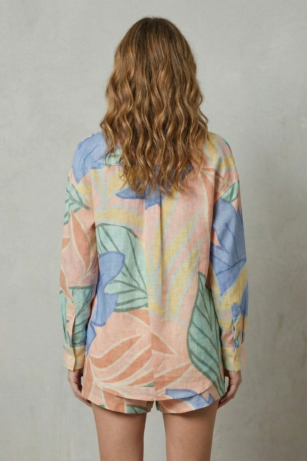 Solmara – Tropical leaf print – Shirt and short set