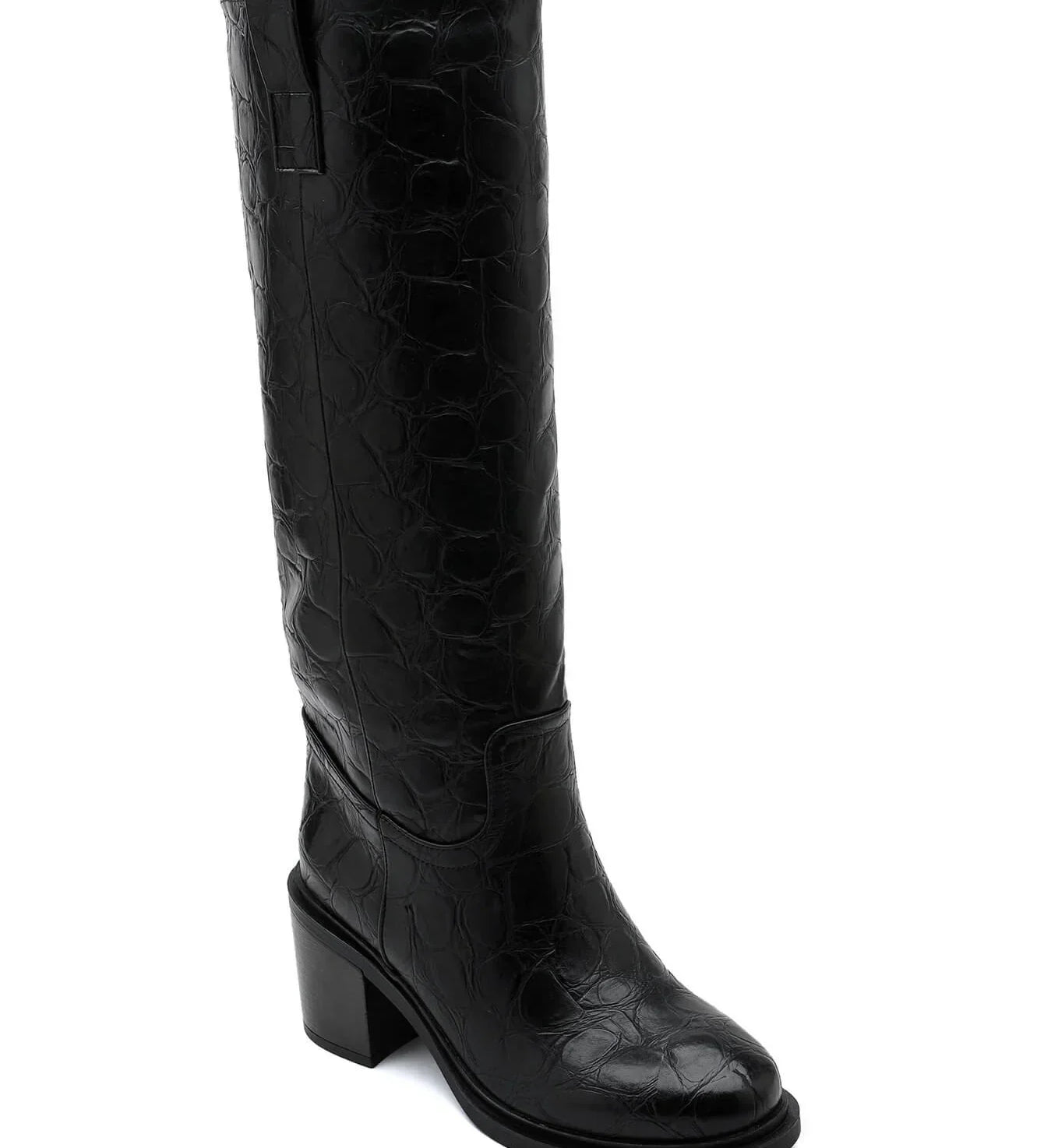 BOTAS ALTAS NEGRAS FEMENINAS ELEGANTES DE CORTE ESTILIZADO