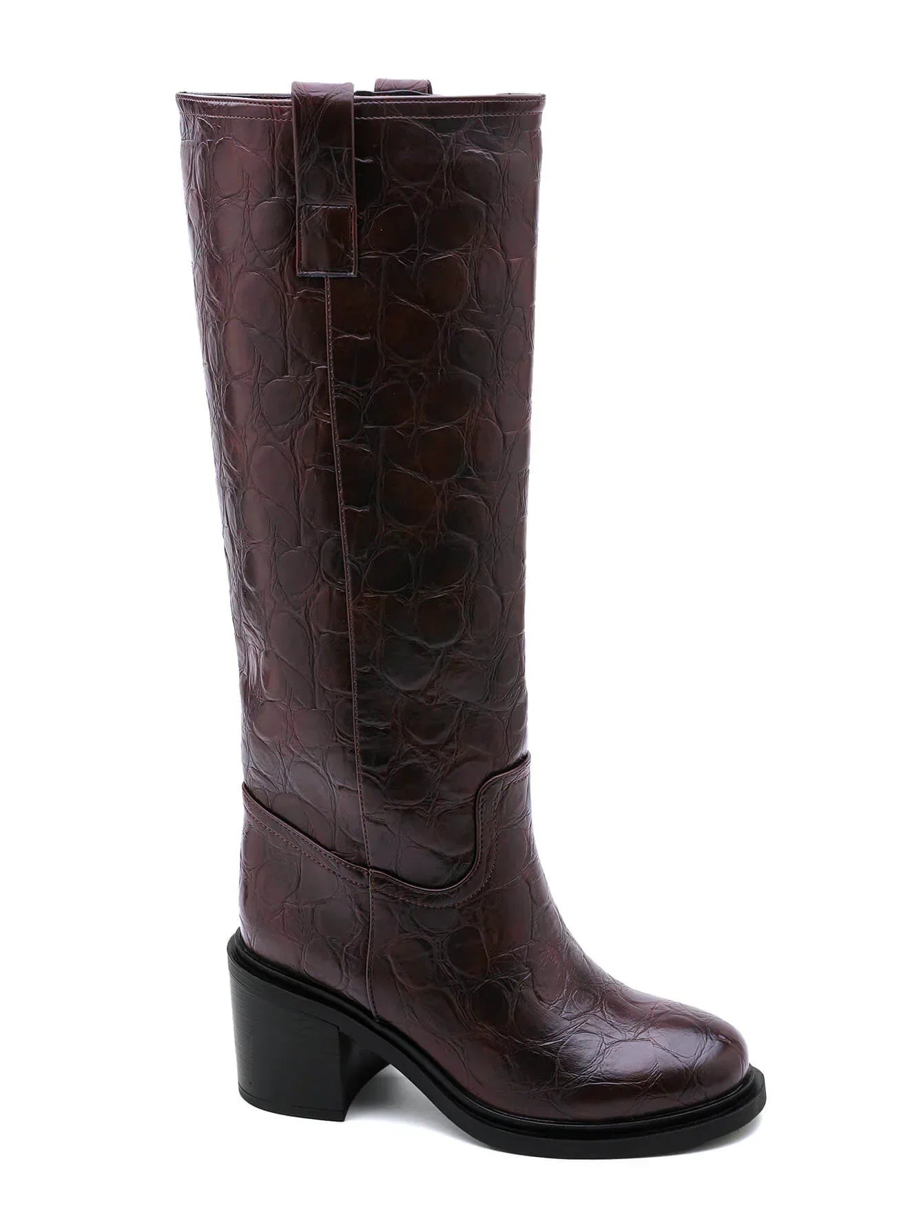 BOTAS ALTAS NEGRAS FEMENINAS ELEGANTES DE CORTE ESTILIZADO