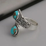 ANILLO ELEGANTE VINTAGE TURQUESA CRUZ SORTIJA
