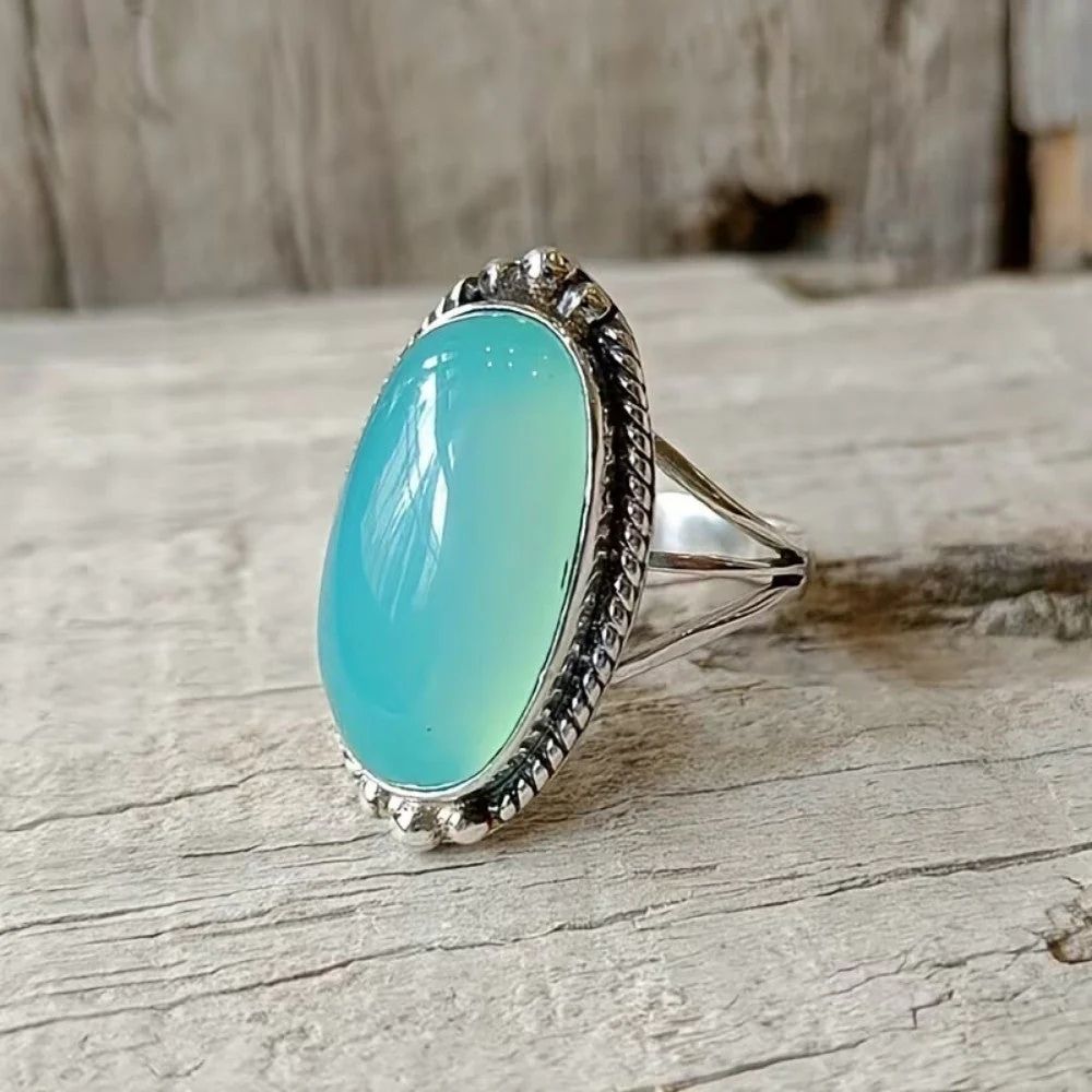 ANILLO VINTAGE STERLING PLATA TURQUESA IMPOSANT