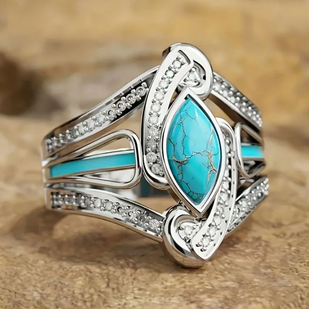 ANILLO TURQUESA MARQUISE IMPOSANT ORO