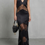Velarisse – Lace panel allure – Halterneck maxi dress